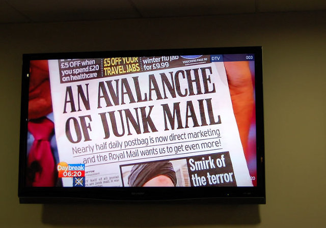 The Daily Mail's headline story on Daybreak: 'An avalanche of junk mail'.