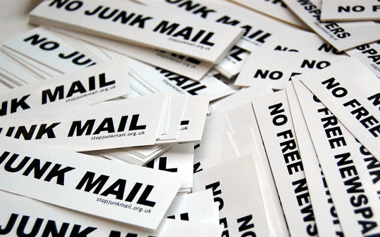 The new 'No Junk Mail' letterbox stickers.