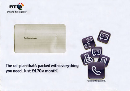 An image of a 'To the Householder' letter from BT.
