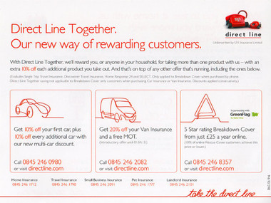 Junk mail from Direct Line.