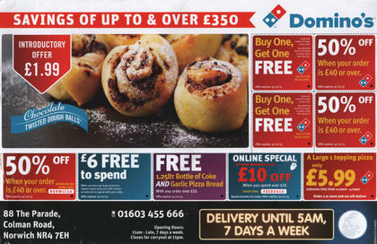 Junk mail from Domino's Pizza.