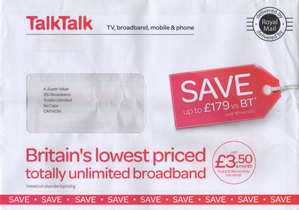 Junk mail from Talk Talk.