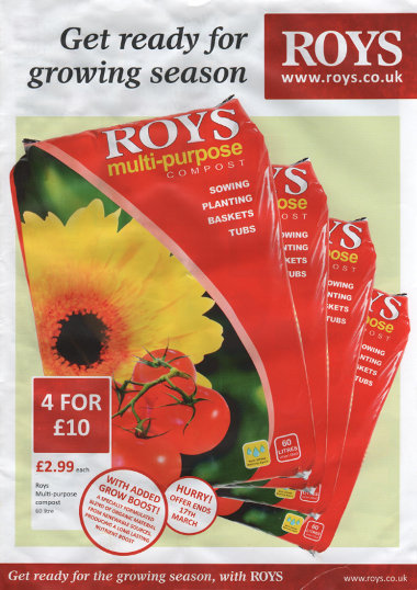Junk mail from Roys of Wroxham.