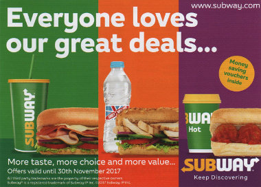 Junk mail from Subway.